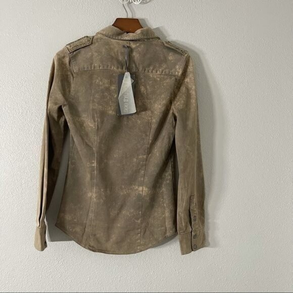 See Thru Soul Snap Button Down Shirt Tie Die Long Sleeve Light Jacket - Picture 6 of 9